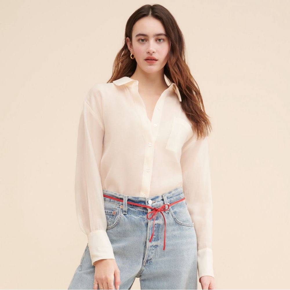 Anthropologie WAYF Buttondown Organza Shirt, NWOT
